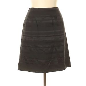 Banana Republic Striped Black Satin Skirt